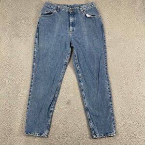 Vintage Lee Mom Jeans Women 14 Blue Medium Wash High Rise Tapered Leg Denim
